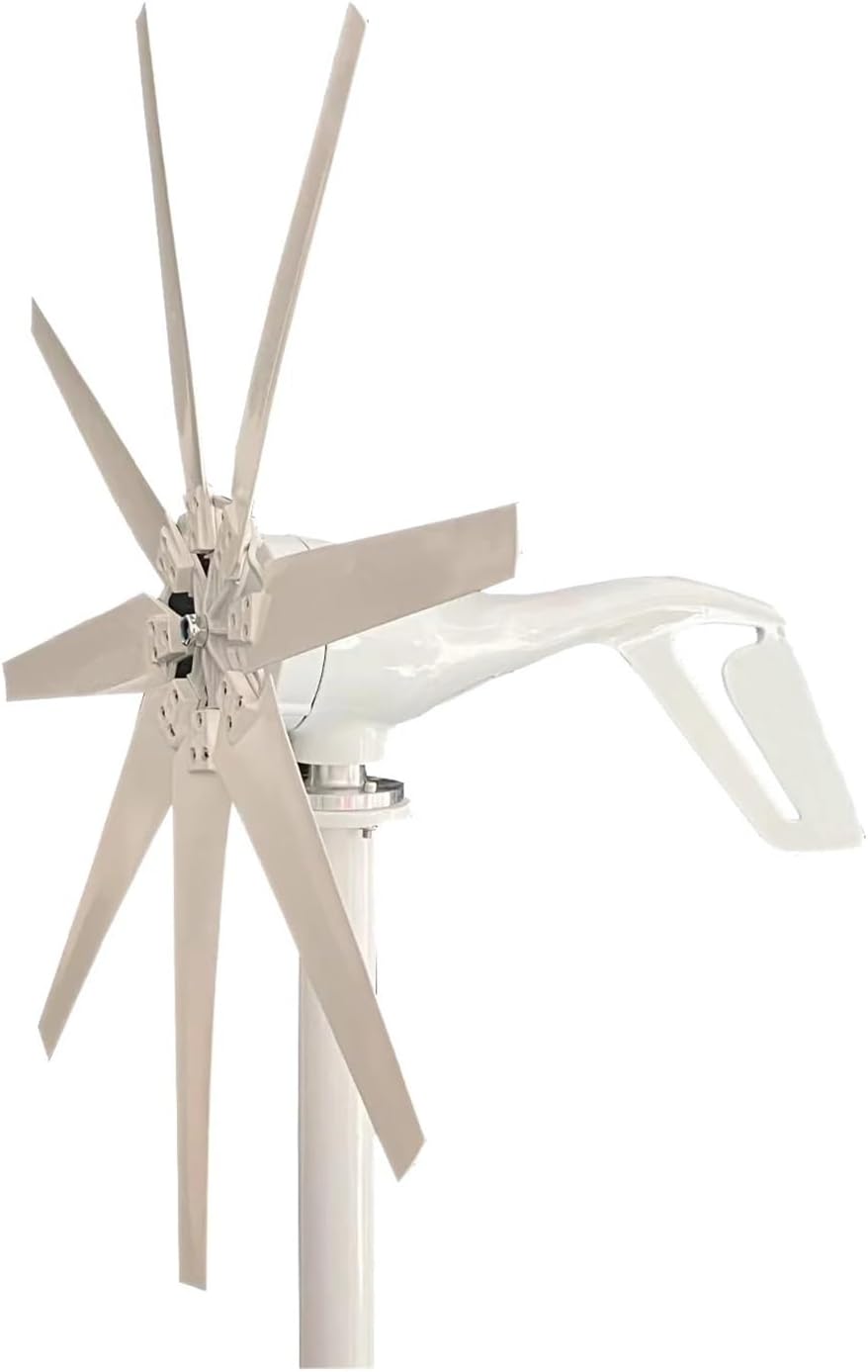 Wind Turbine Generator Kit, 2000W 48V Wind Turbine with 8 Blades Small Wind Turbine for Home Use Low Noise High Efficiency for Hybrid Solar Wind System(12V)