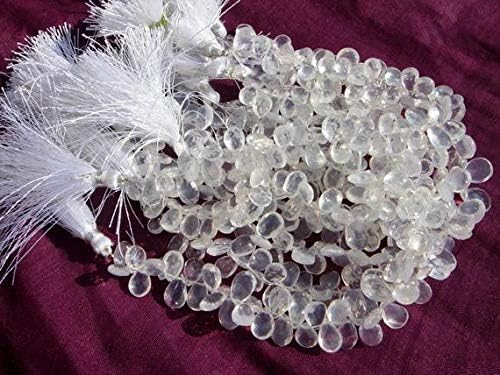13 inch natural beads strand of 8x5-11x8mm faceted pear ice quartz gemstone briolletes beads for DIY jewelry - necklace, bracelet, earring, ring.
