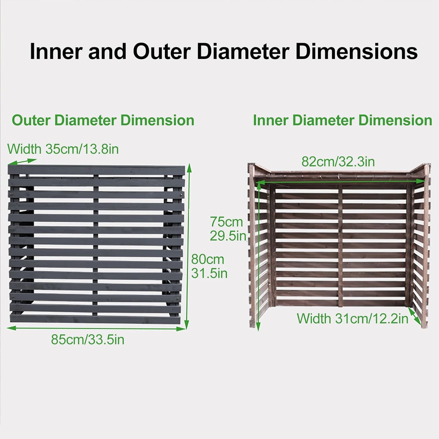 Air Conditioner Fence Screen Outdoor, Wooden Split AC Cover for Outside Units, Shelf Plant Stand for Outdoor, Garden (Color : Natural, Size : 85x80x35cm)