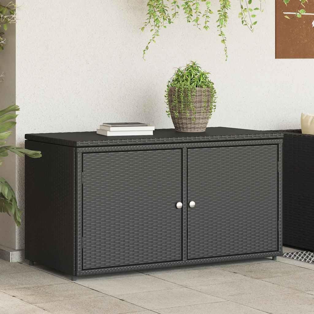 Patio Storage Cabinet, Outdoor Furniture Storage Containers Deck Box Cabinet for Patio Garden Pool Backyard Black 43.3