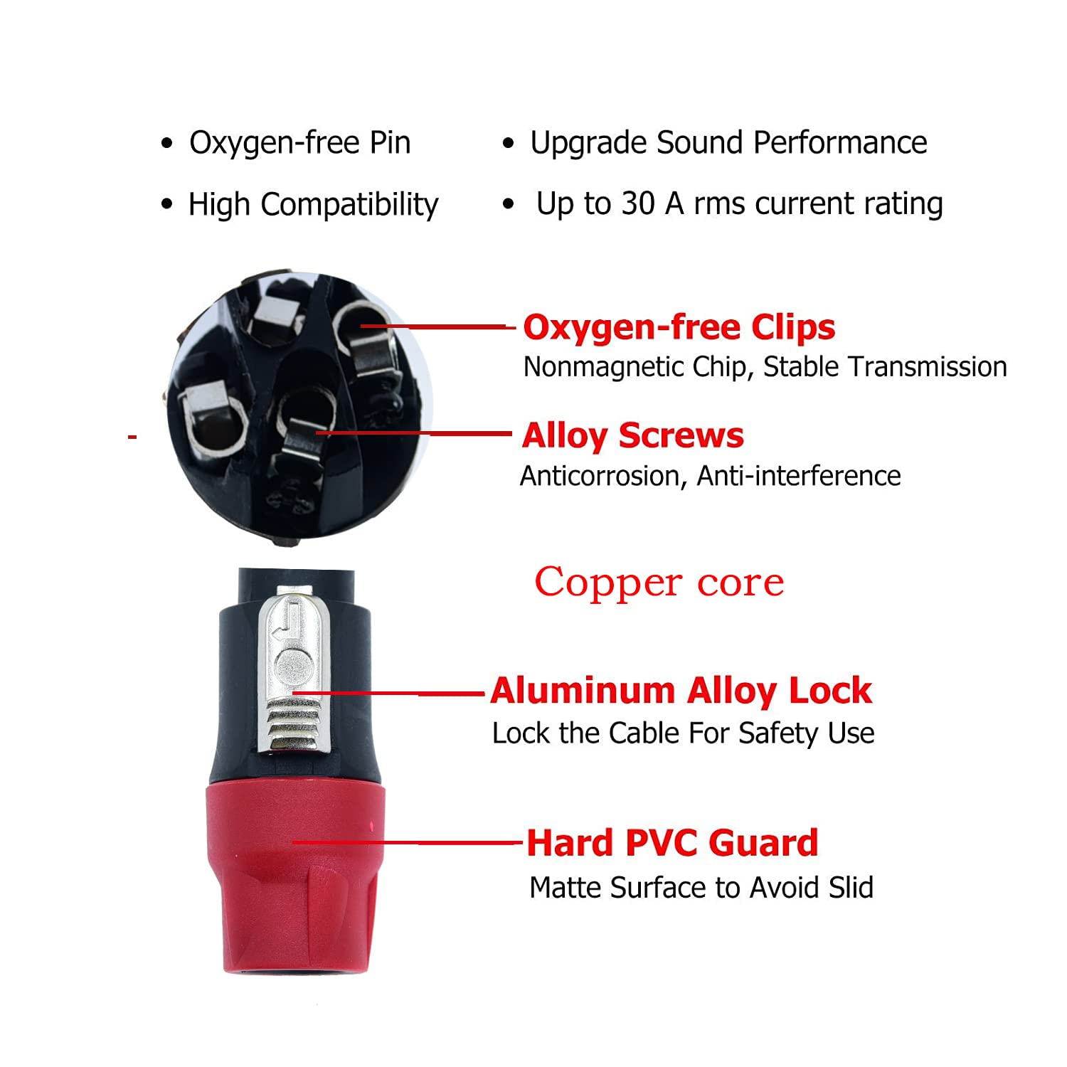 speak on 2Pack Pro Speakon to Speakon male speaker Gauge wire lock Cable Pair 15 AWG Professional Audio Cabl Cord with port Connector for para bocina de dj Stage power amplifier(2 Conductor, 66ft)
