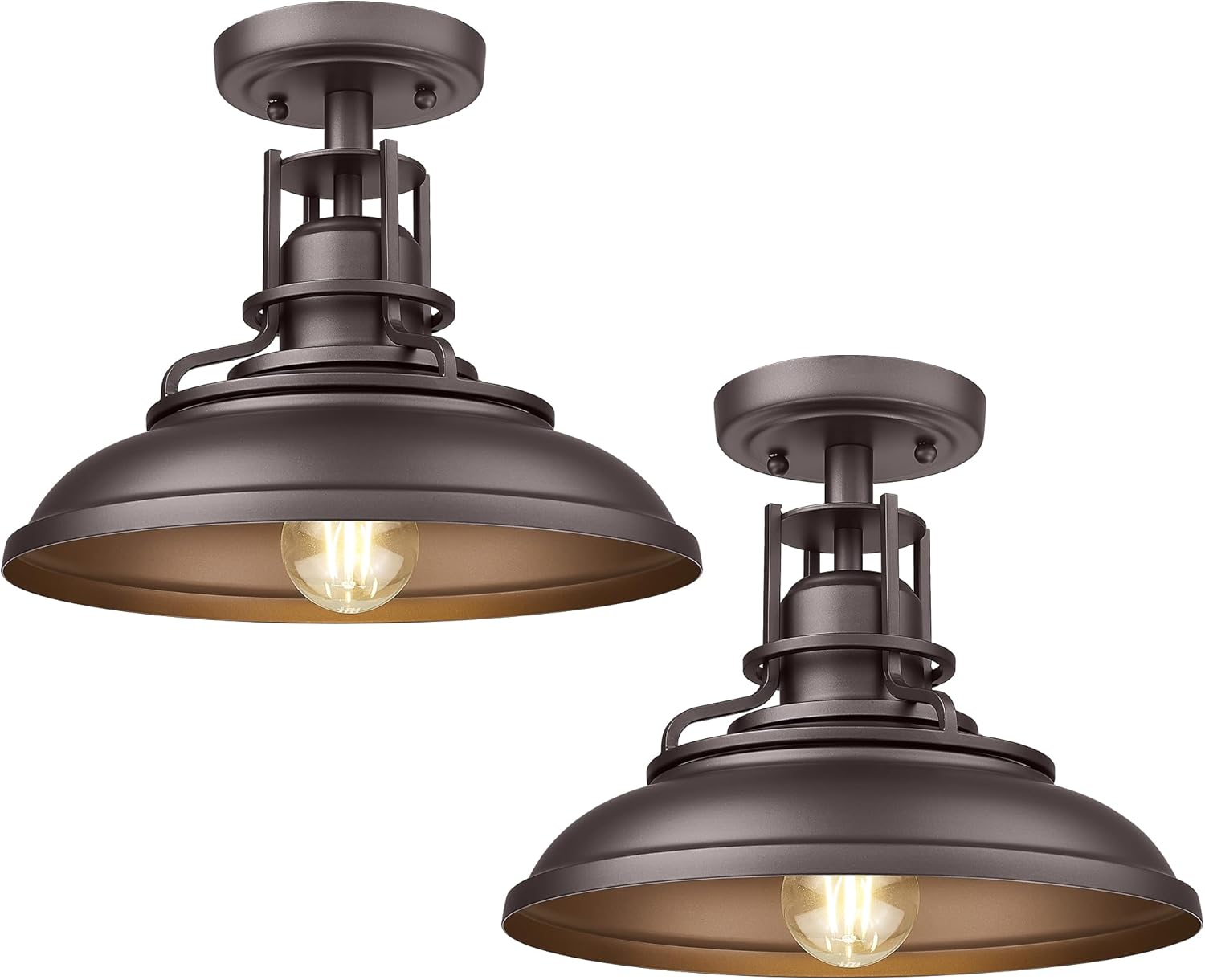 FEMILA Industrial Semi Flush Mount Light Fixture, 12
