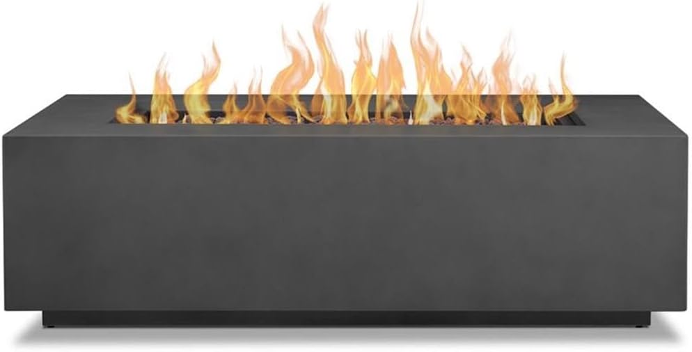 Contemporary Large Propane Fire Table with Conversion Kit in Slate