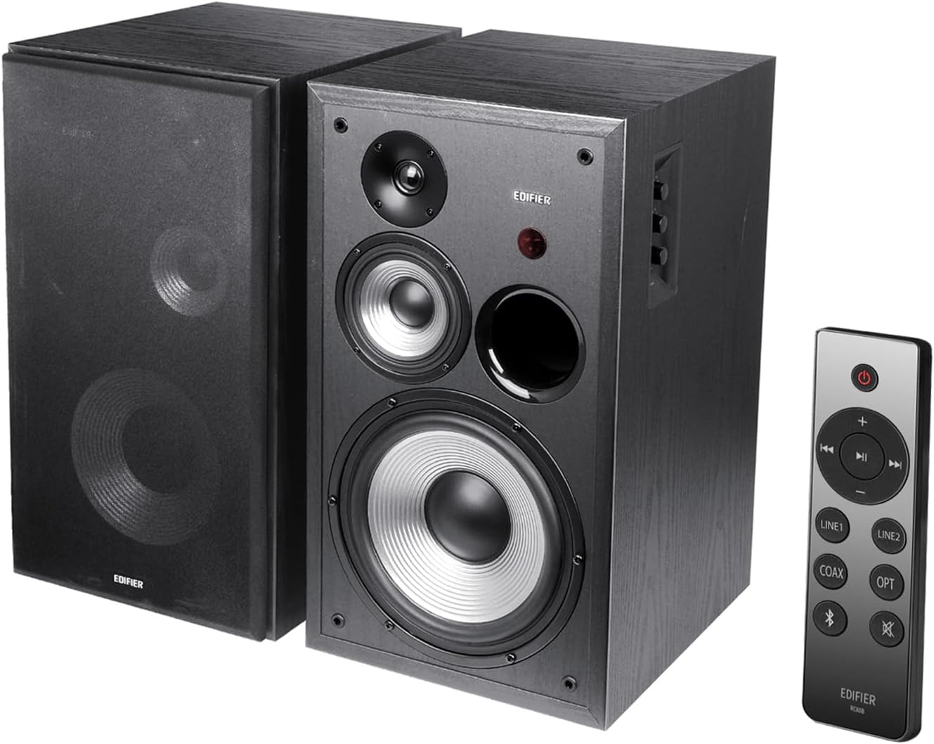 Edifier R2850DB Powered Bluetooth Bookshelf Speakers, Active Near-Field Studio Monitors, 150W RMS 3-Way Sound Monitor Speaker with Subwoofer Line Out, Black (Pair)