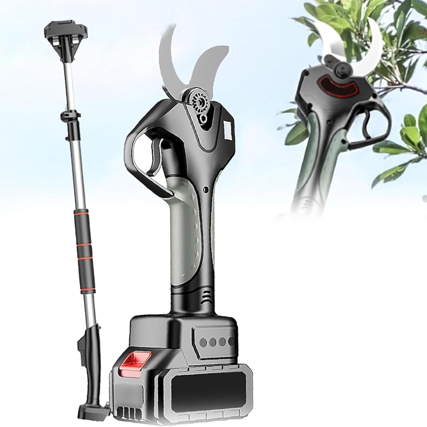 Electric Pruning Shears for Gardening, Brushless Cordless Pruner Shear, Battery Powered Tree Pruner with 2 Rechargeable 1500mA Batteries, 3 Inch Cutting Diameter