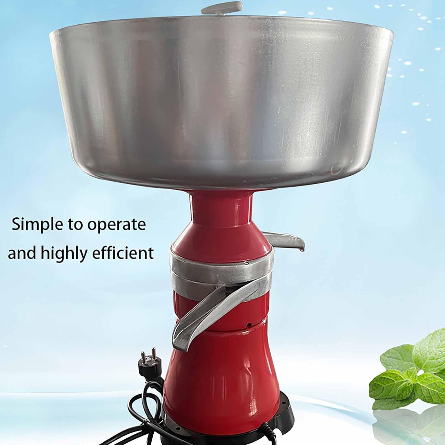 Electric Milk Cream Separator Machine, Aluminum Alloy Cream Skimmer for Cow, Goat, and Sheep Milk, 12L Centrifugal Butter and Milk Separator