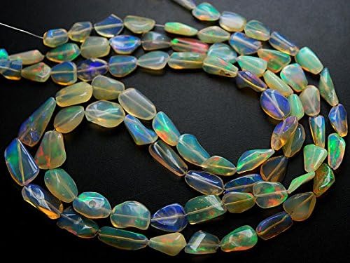 16'' Full Strand, Super Finest Full Fire Flash, Natural Ethiopian Opal Nuggets, Large Size 13-8MM