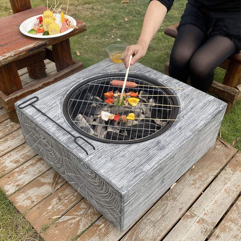 Small Firepit, Fire Pit Garden, Fire Pit BBQ Grill Fire Bowl for Garden and Patio Fashionable and Artistic Magnesium Oxide Base