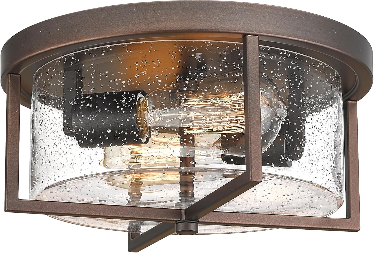 Flush Mount Ceiling Light, Kitchen Island Metal Ceiling Light Fixtures, Farmhouse Close to Ceiling Light, Bedroom Ceiling Lighting Fixture for Hallway, Kitchen, Entryway (Oil Rubbed Bronze, 5.5