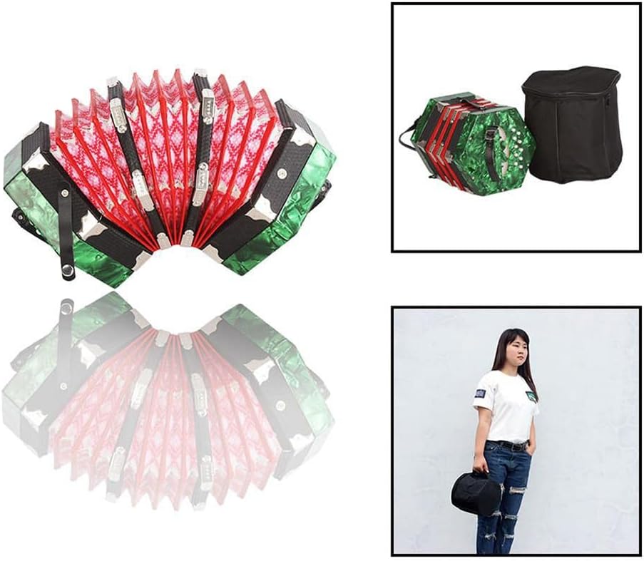 20 Buttons Accordion Concertina,for Kids, Solo and Ensemble, Easy to Learn Music Accordion Instrument, Musical Instrument for Home and Classroom