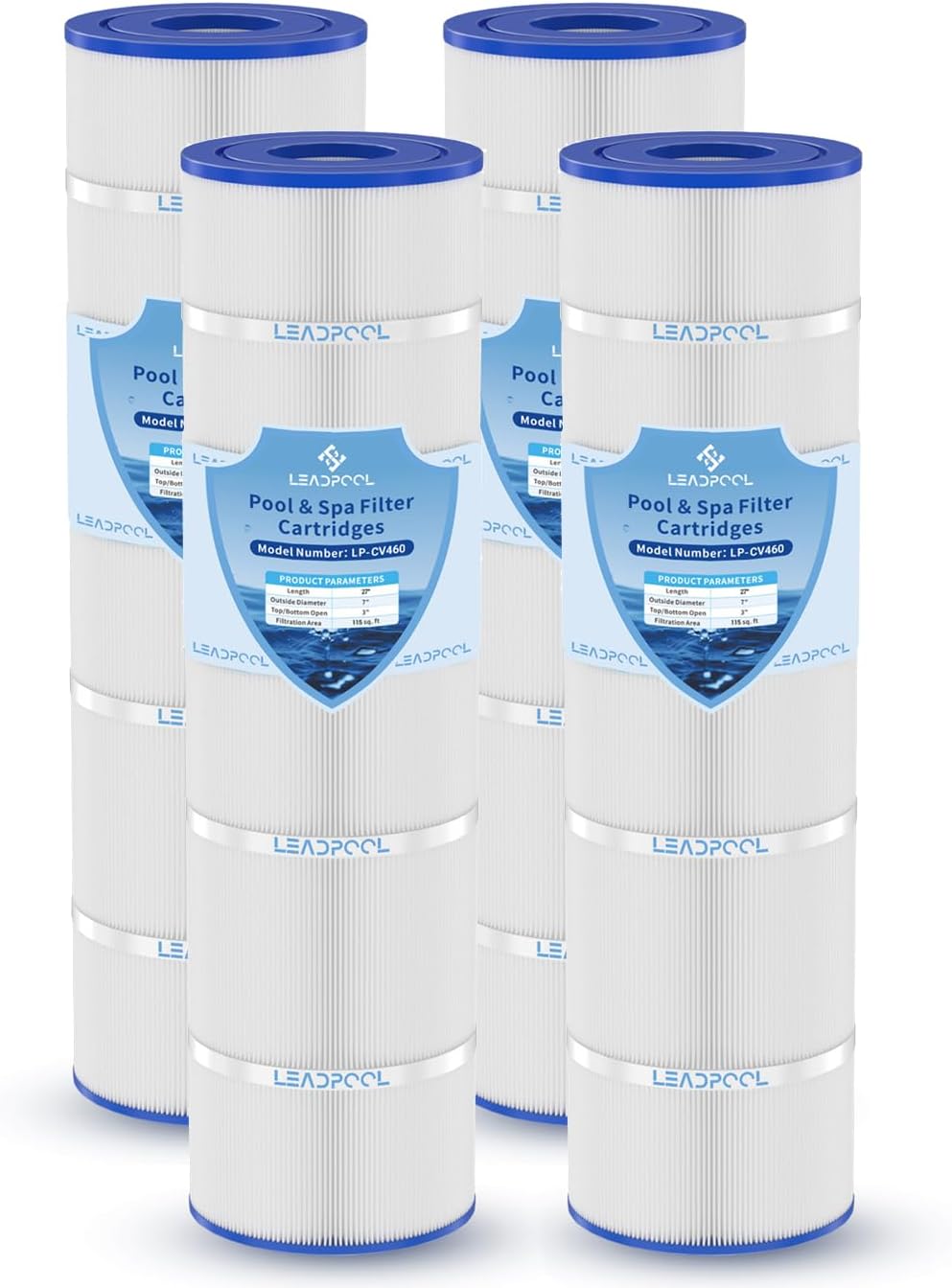 Jandy CV460 Filter Cartridges Replacement for CL460,PJAN115-PAK4,C-7468,R0554600,FC-0810,4 * 115 Sq.ft,4 Packs