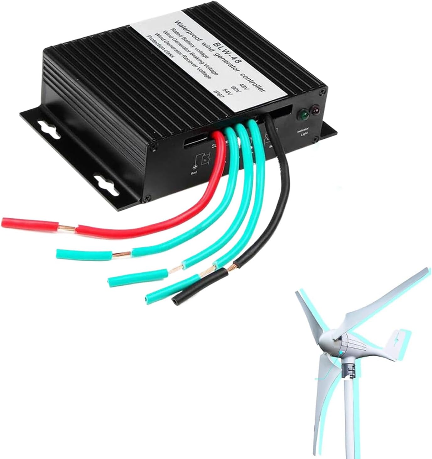 220V,BAOJUHUIKANG MPPT 6000W Waterproof Wind Turbine Charge Controller 10A 40A Low Wind Speed Regulator Voltage Boost 12V 24V AUTO 48Vfor DC Wind Turbine
