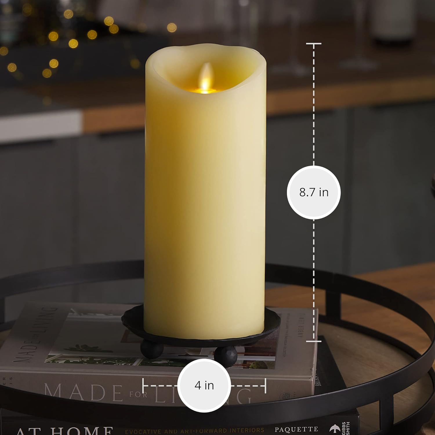 Luminara Scalloped Edge Flameless LED Candle - Ivory 4