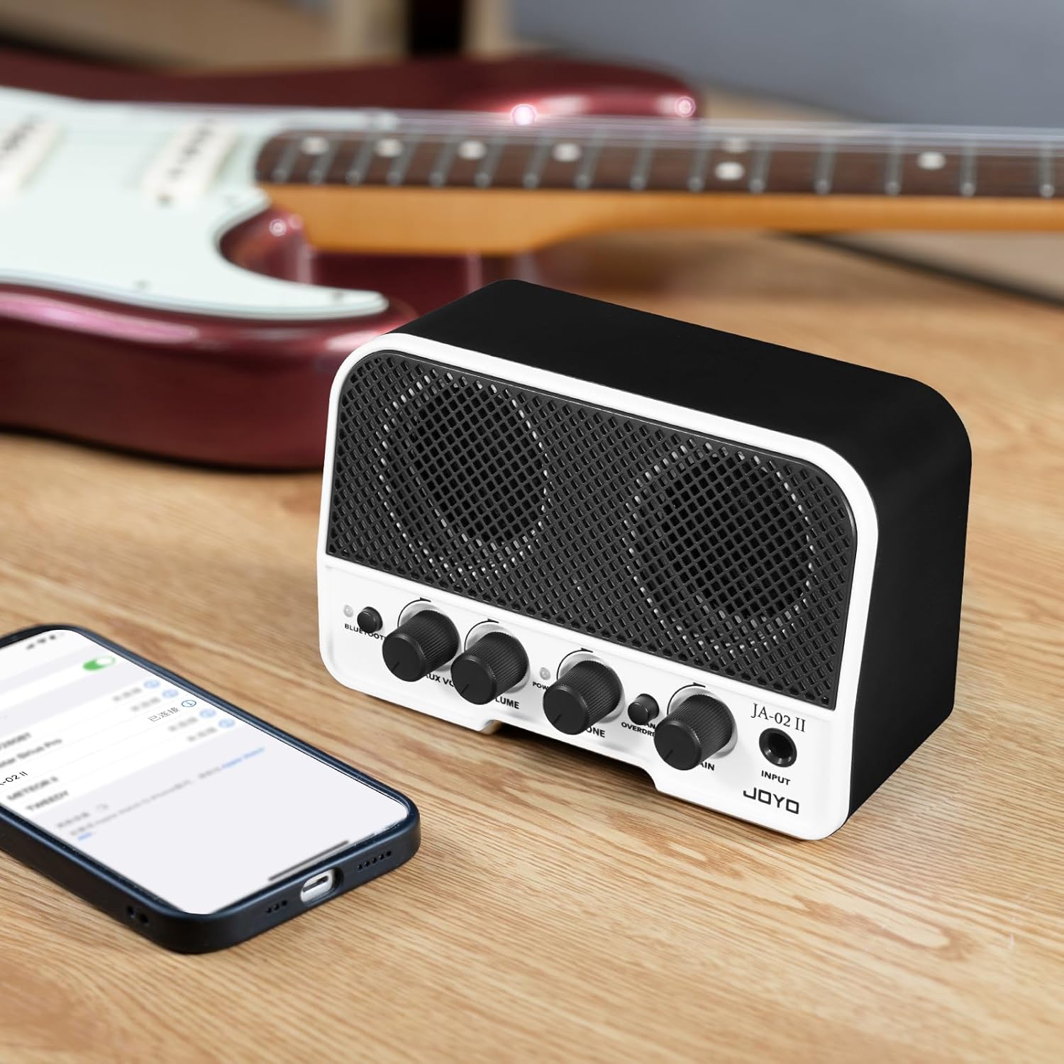 JOYO JW-03 2.4G Hz Wireless Guitar System 4 Channels and JA-02 II 5W Mini Guitar Amplifier for Electric Guitar