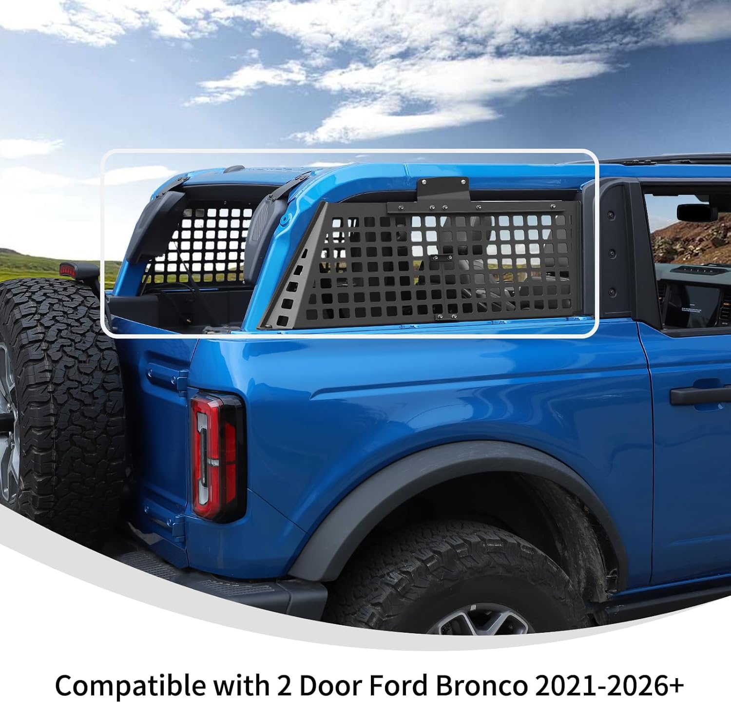 Linskip Trunk Molle Panel Compatible with 2021-2025 2026 Ford Bronco 2 Door Hard Top, Rear Window Cargo Molle Panel for Bronco Exterior Accessories - Space-Saving Organizer for Tools and Gear