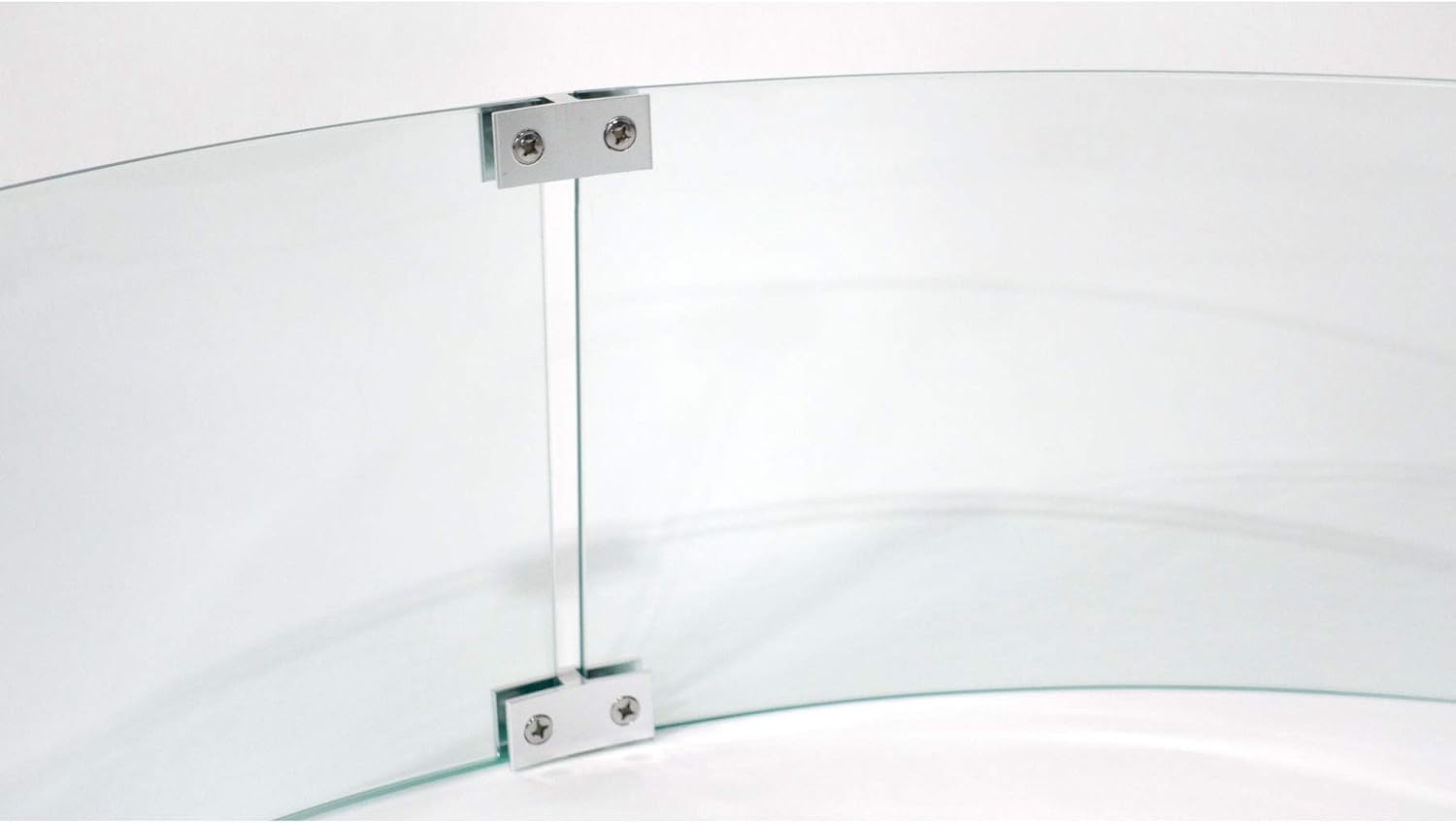 AMS Fire Pit Table Round Tempered Glass Wind Guard 42