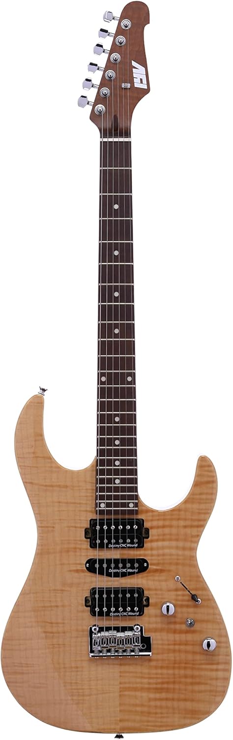IYV- IS-400-HSH Solid Body with Flame Maple, H-S-H Pickup, Natural