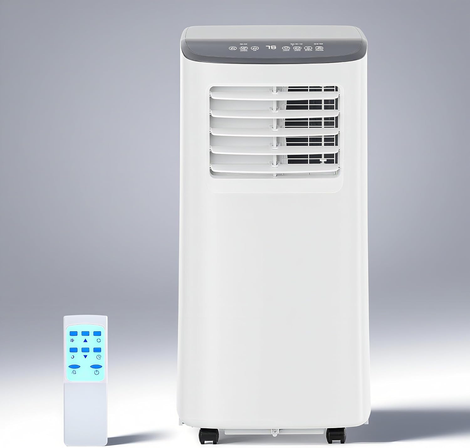8000 BTU Portable Air Conditioner with Dehumidifier and Fan, Quiet Cooling for Rooms Up to 450 Sq Ft, 24 Hour Timer with Window Kit for Bedroom and Office