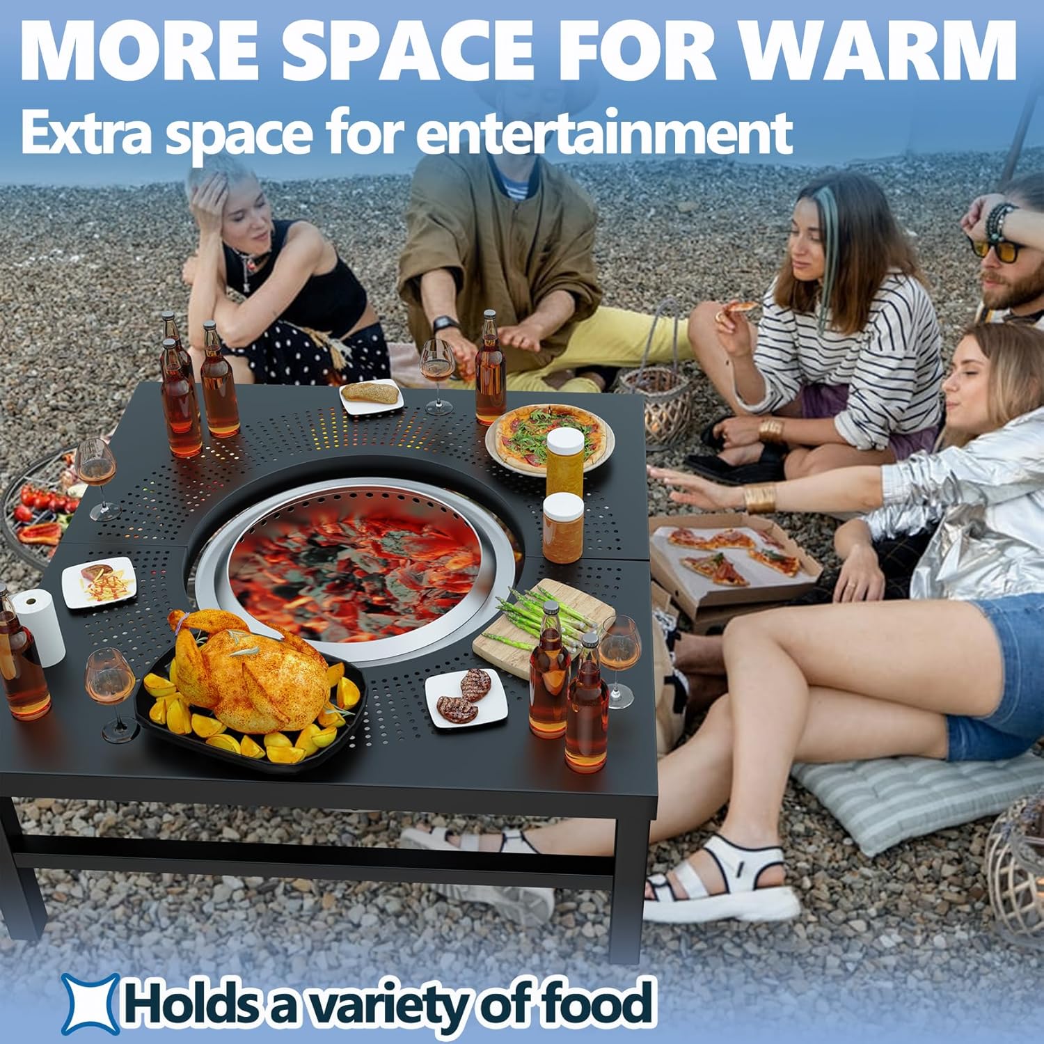 SafBbcue Fire Pit Surround Table for Solo Stove Yukon Accessories, 45