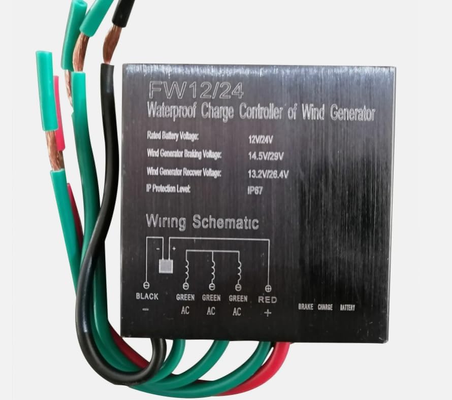 3 Blades Wind Turbine, 400W 24V Helix Maglev Axis Vertical Wind Turbine Wind Generator and Controller for Hybrid Solar Wind System (3 Blades White, Red, Blue)