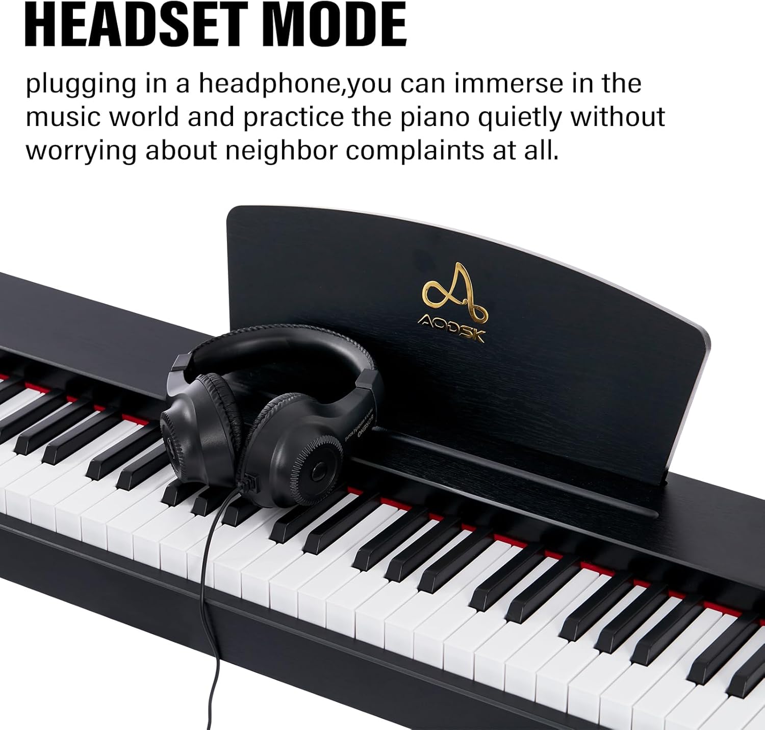AODSK AD-X1 Beginner Digital Piano 88 Key Keyboard+AODSK Iron Piano Bench UAP-10