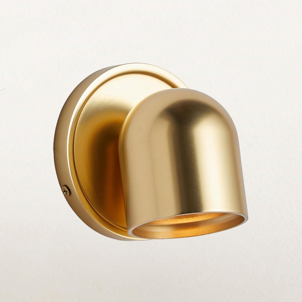 Small Dome Wall Sconce-Brass, Swedish Design, Integrated Modern, Functional, Bath Sconces, Bathroom Sconce, Bathroom Wall Lights,Includes Bulb
