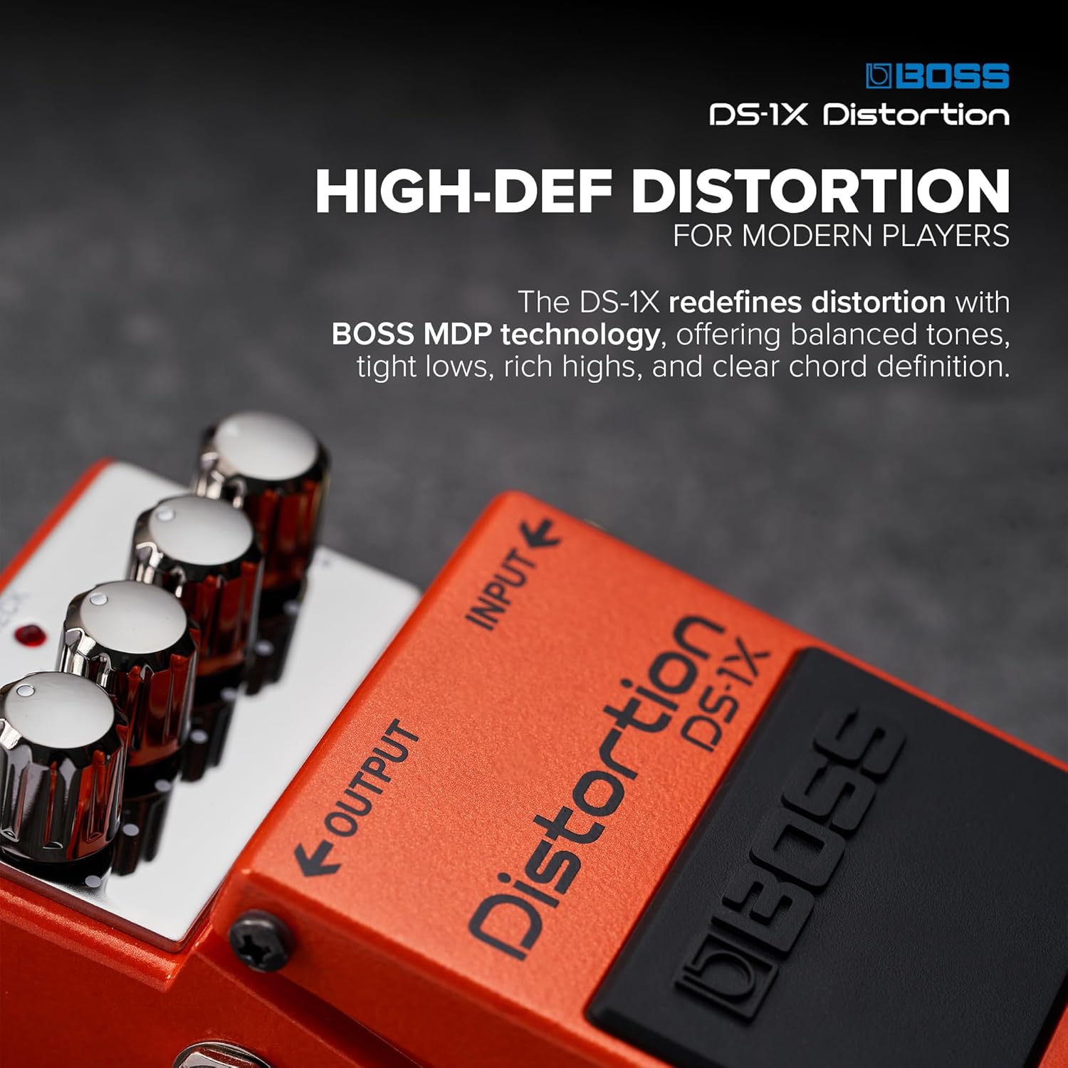 BOSS DS-1X Distortion | Advanced Guitar Effect Pedal Powered by MDP Technology | High-Def Distortion for Modern Players from Crunch to Mega-Gain | Powerful Real-Time Processing | 5-Year Warranty