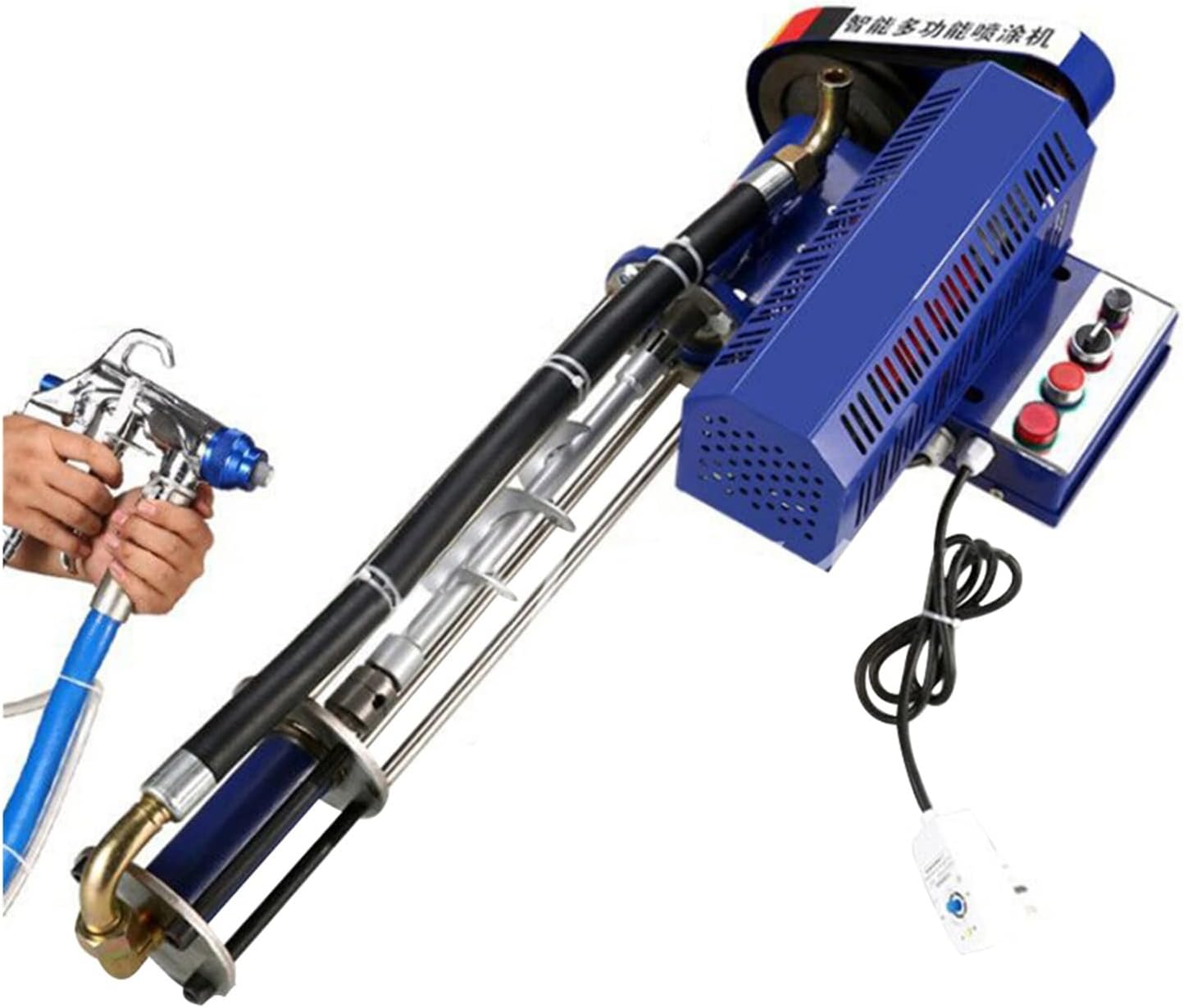 2800W Multifunctional Putty Powder Cement Mortar Polyurethane Waterproof Coating Latex Exterior Wall Stone Paint Spray Machine with Efficiency(Mini straight gun)
