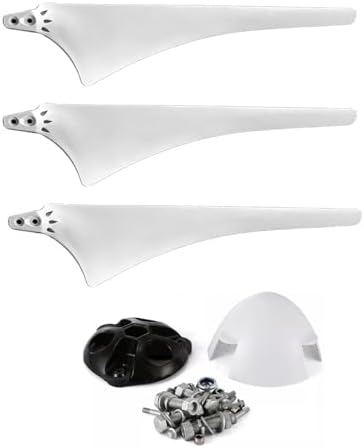 DIY Wind Turbine Blades 3-Pack with Hub & Cover, 580/630mm Accessories for 3-Blade Horizontal Wind Turbines & Small Windmills - Enhance Renewable Energy Projects