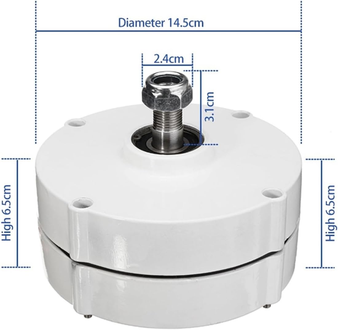 Generators 400W 600W 800W Low Speed 12V 24V 3 Phase Gearless Permanent Magnet AC Alternators for Wind Water Turbine for Home Use Low Starting Speed for Home(Without Base,12V_800W)