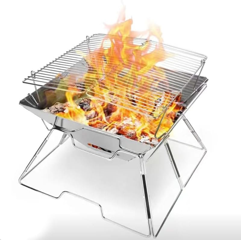 Outdoor Fireplaces Portable Wood Stove Camping Fire Heater Folding Hike Barbecue BBQ Grill Stand Outdoor Fire Pits