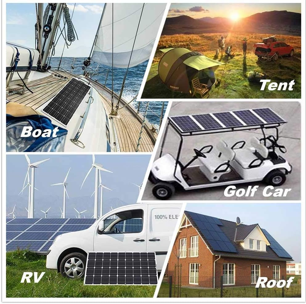 500W(520W) Solar Wind Power Kit: 120W Mono Flexible Solar Panel + 400W 12V Wind Turbine Generator + Accessories for RV, Boat, Cabin, Trailer, Roofs, Off Grid System, 12V Battery Charging