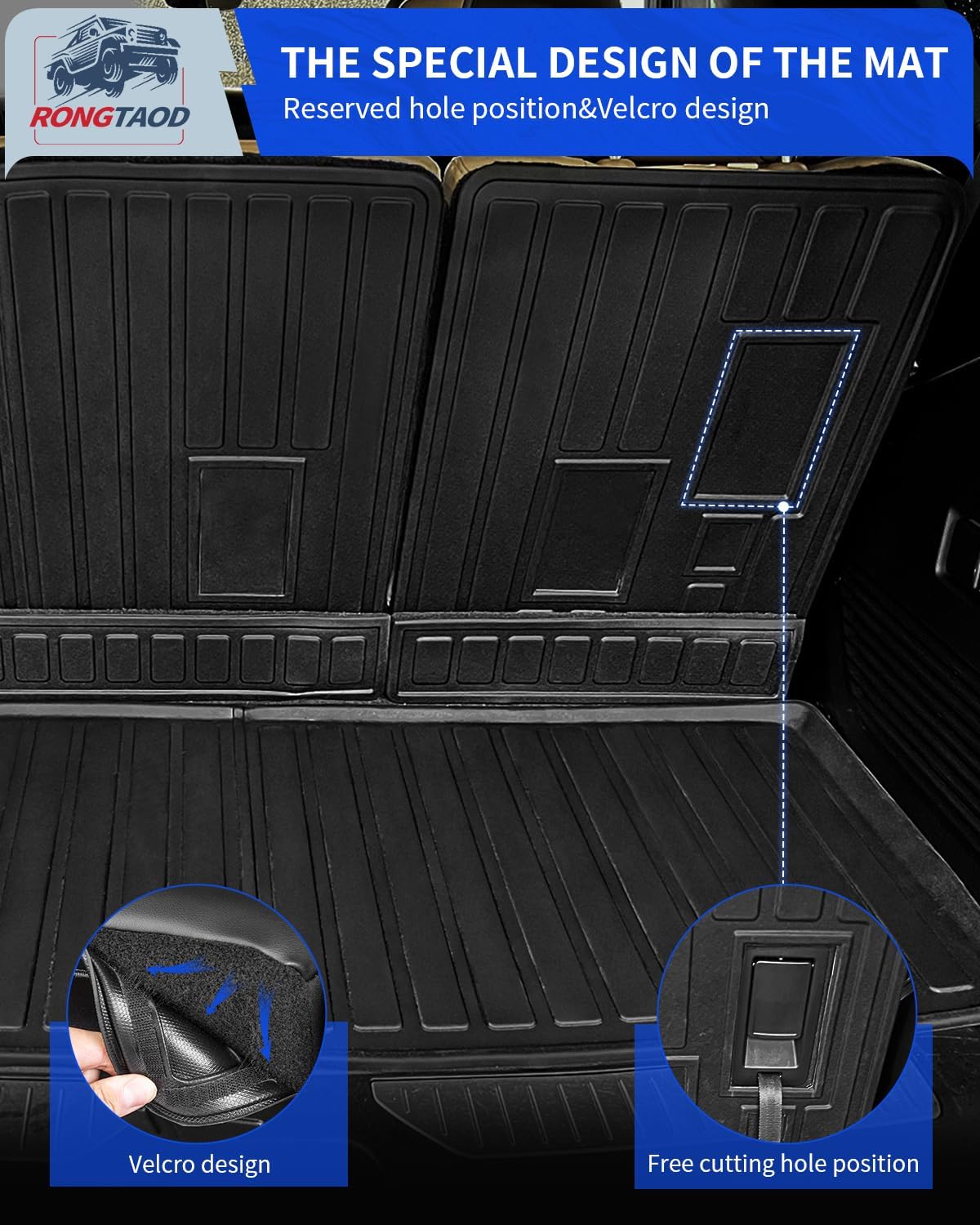 Rongtaod Floor Mats Compatible with 2022 2023 2024 2025 2026 Chevrolet Tahoe 7 Seats Trunk Mat Cargo Mat Cargo Liner Back Seat Protector Chevy Tahoe Accessories (Trunk Mat+Backrest Mats+Floor Mats)