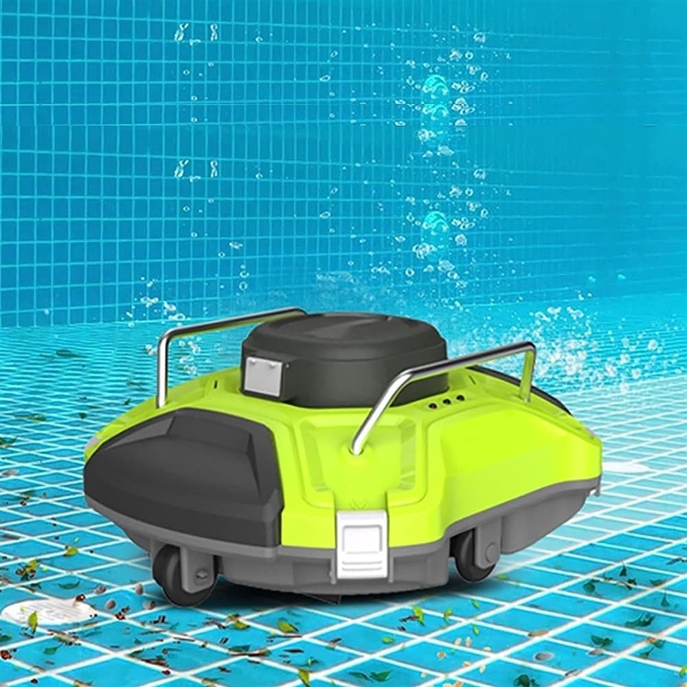 Cordless Pool Cleaner, Automatic Robotic Pool Cleaner with 5000mAh Rechargeable Built-in Battery, Up to 90 Mins Running Cycle, Ideal for Flat Bottom Above Ground/In-Ground Swimming Pools