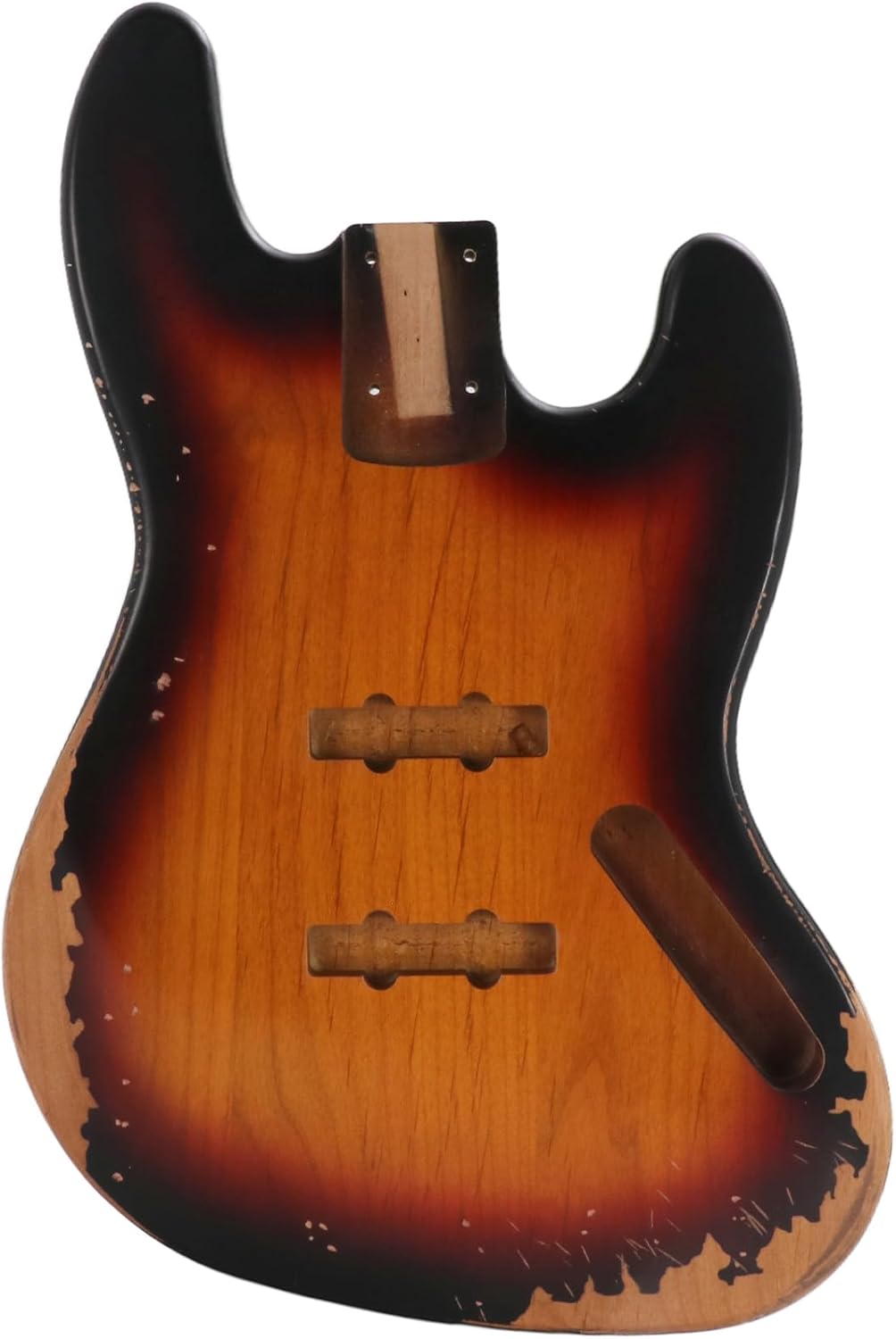 Sunsmile Relic Bass Guitar Body Nitro Top Alder Wood JB Style DIY Guitar Body JB-JB Route Relic 3 Tone Sunburst.