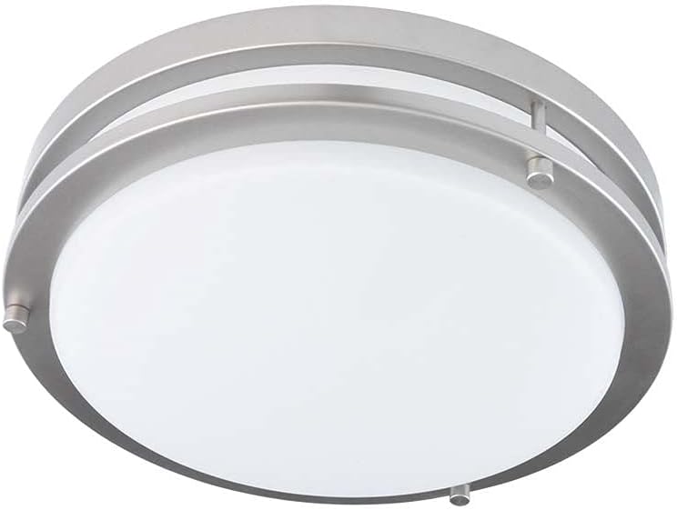 Good Earth Lighting Jordan 17-inch LED Flush Mount – Satin Nickel, Dimmable, 2250 Lumen, 3000K, 50,000 Hour Rated Lamp Life