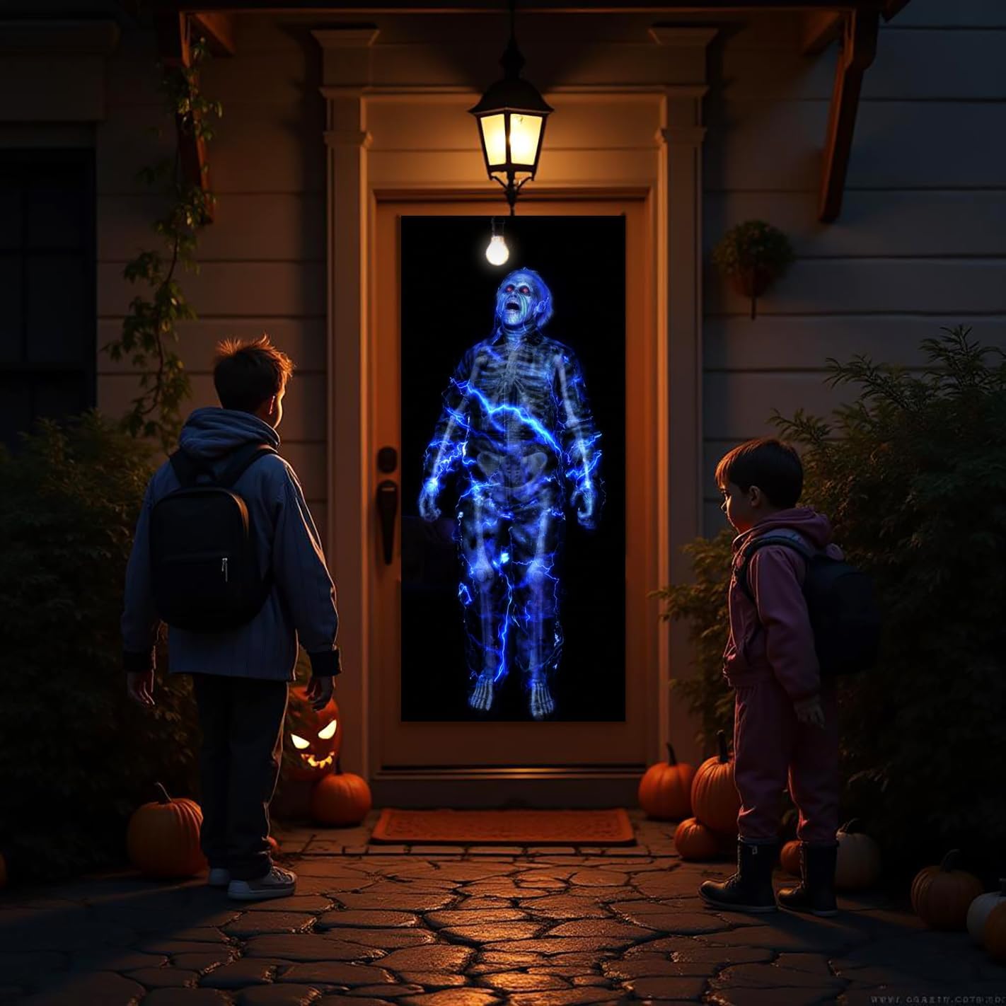 AtmosFX® Spooky Halloween Hollusion Digital Decoration Kit Includes 8 AtmosFX® Video Effects for Halloween Plus 5.5' x 9' Holographic Projection Screen