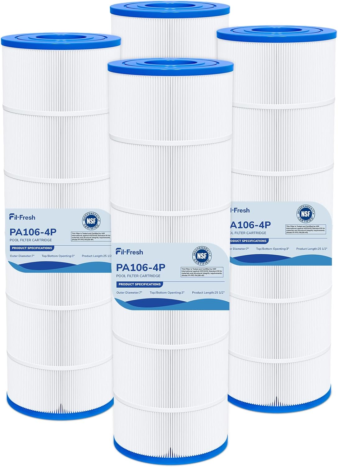 Fil-fresh C4030 Pool Filters Cartridge Compatible with Hayward SwimClear C4030, C4025,C4020, Replace Hayward CX880XRE, Pleatco PA106, Unicel C-7488, 4×106 sq. ft, 4-Pack