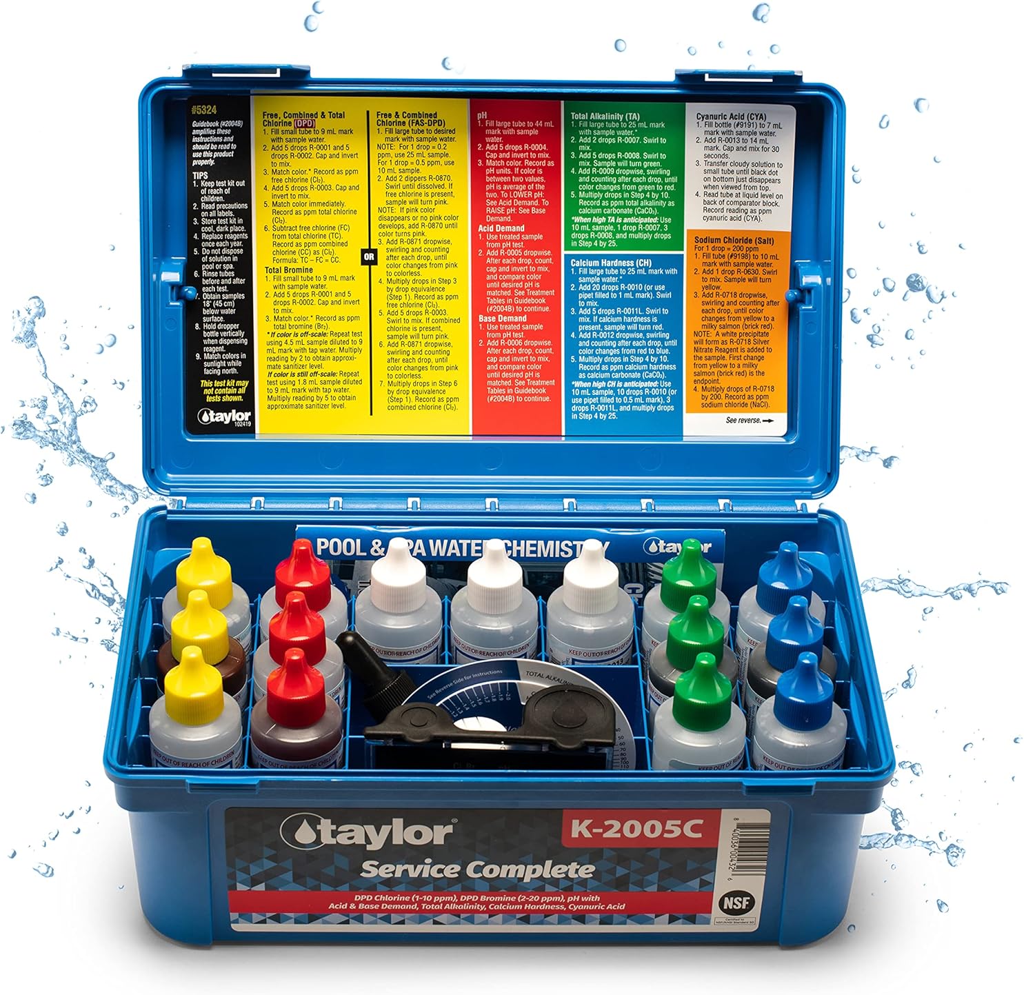Taylor Complete Pool & Spa Test Kit - High Range K-2005C 2 oz Reagents