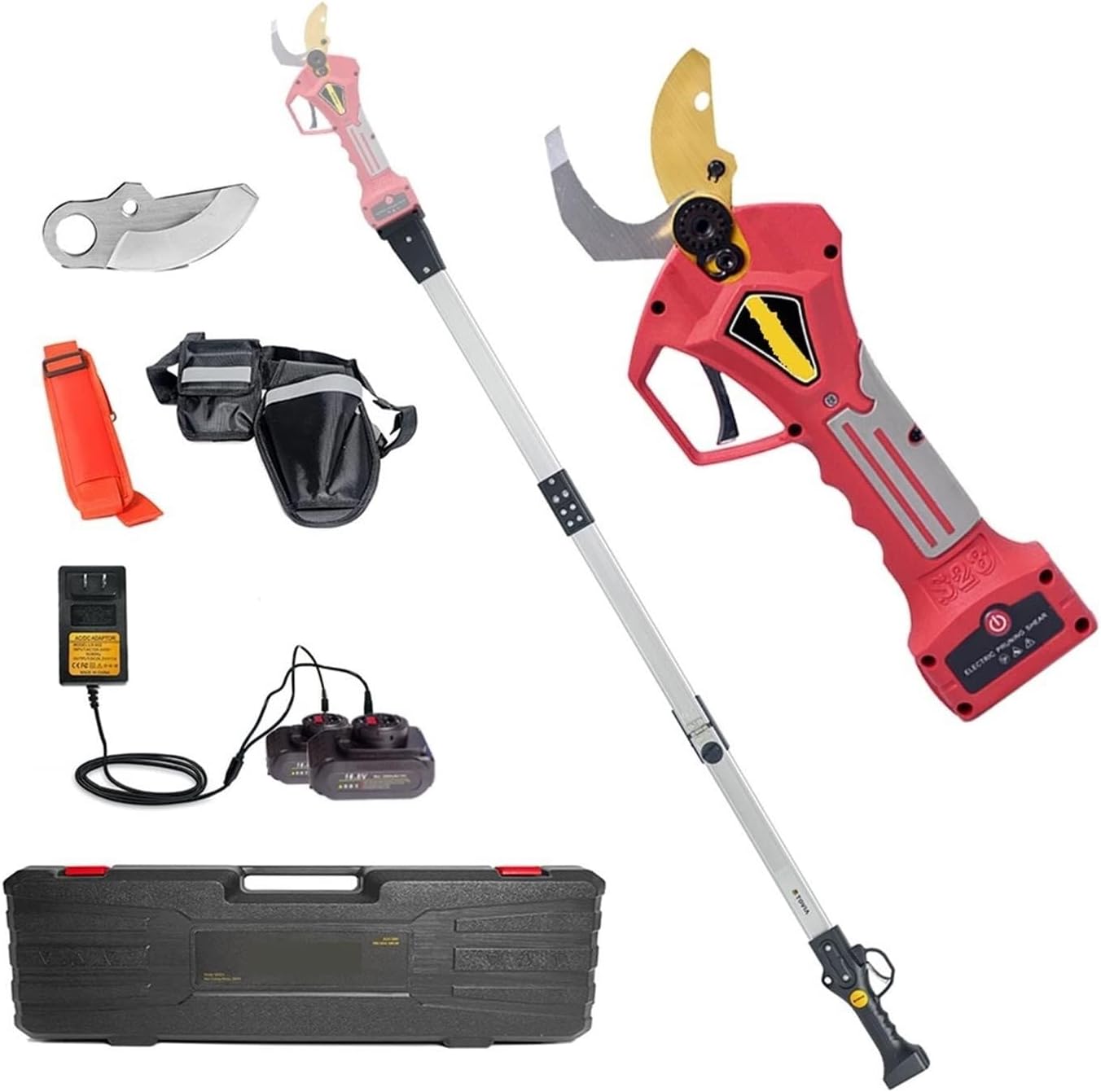 Electric Pruning Shears, 400W Brushless Cordless Pruner with 2 Lithium Batteries, Rechargeable Tree & Bonsai Cutter, 32mm Max Cutting Diameter