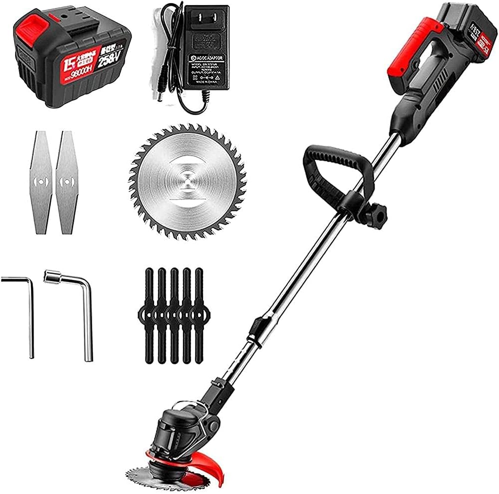 Cordless Grass Strimmer ELD Lawn Mower Home Wireless Multi-Function Lithium Battery Lawn Mower 21V 7500 Mah Electric Lawn Mower 1battery-2 Battery