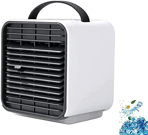 Portable Air Conditioner Fan, Mini Cooler with Large Capacity Water Tank and Fast Cooling Fan USB for Home, Office (Color : White)