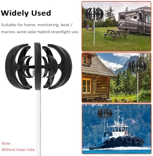 10000W Vertical Wind Turbine Generator Kit - 5 Blade 12V/24V Windmill with Controller, Ideal for Home & Streetlight Power Solutions, Energy Efficient, Blue-24V