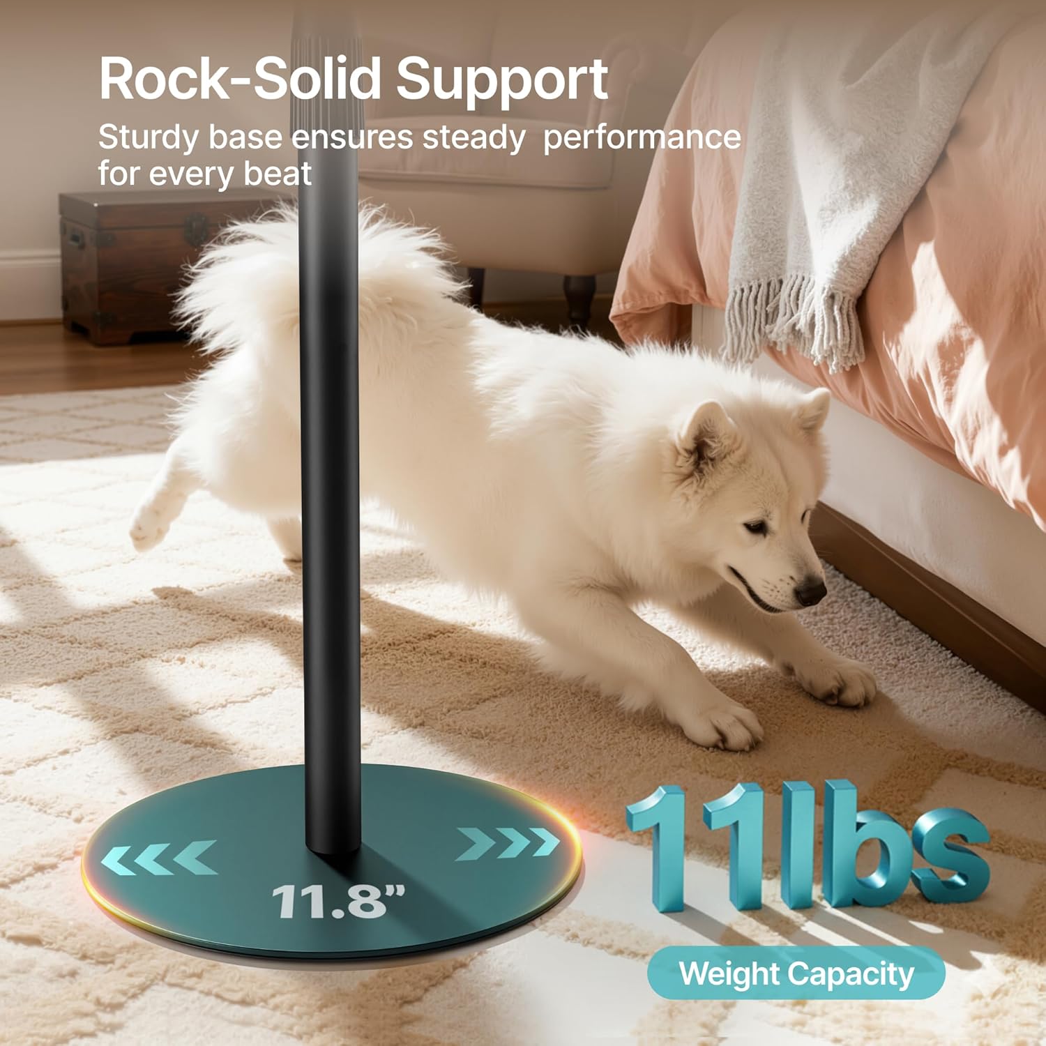 Adjustable Height Speaker Stands Compatible with SONOS Era 300 and Era 100, Height Adjustable up to 42.6'', Floor Stands with Cable Management, Speaker Mount, Black, 2 Pack (Pair)