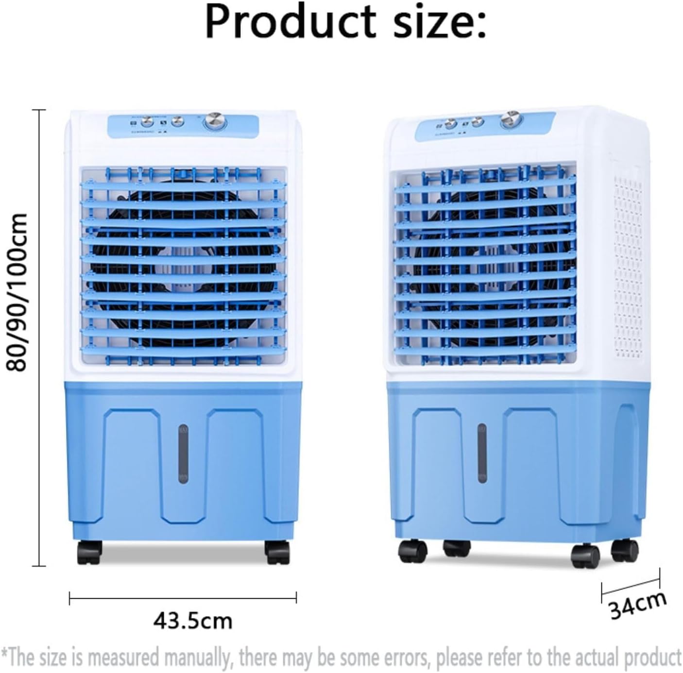 Portable Air Conditioner with 20/30/40L Water Tank, 3-in-1 Evaporative Air Cooler with Ice Packs, 120° Oscillation & 36dB Quiet Operation(84cm)