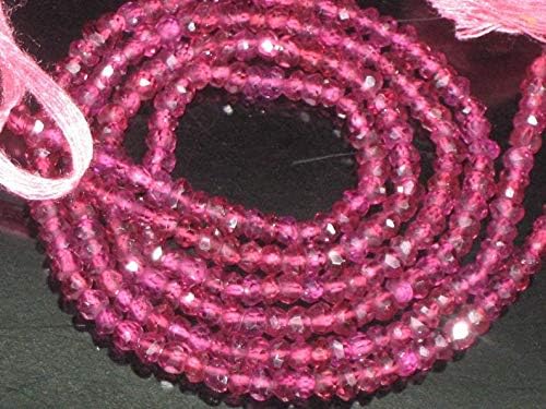high gorgeous amazing pinl colour super sparkle rodholite garnet micro faceted rondell beads size 3-4 mm approx