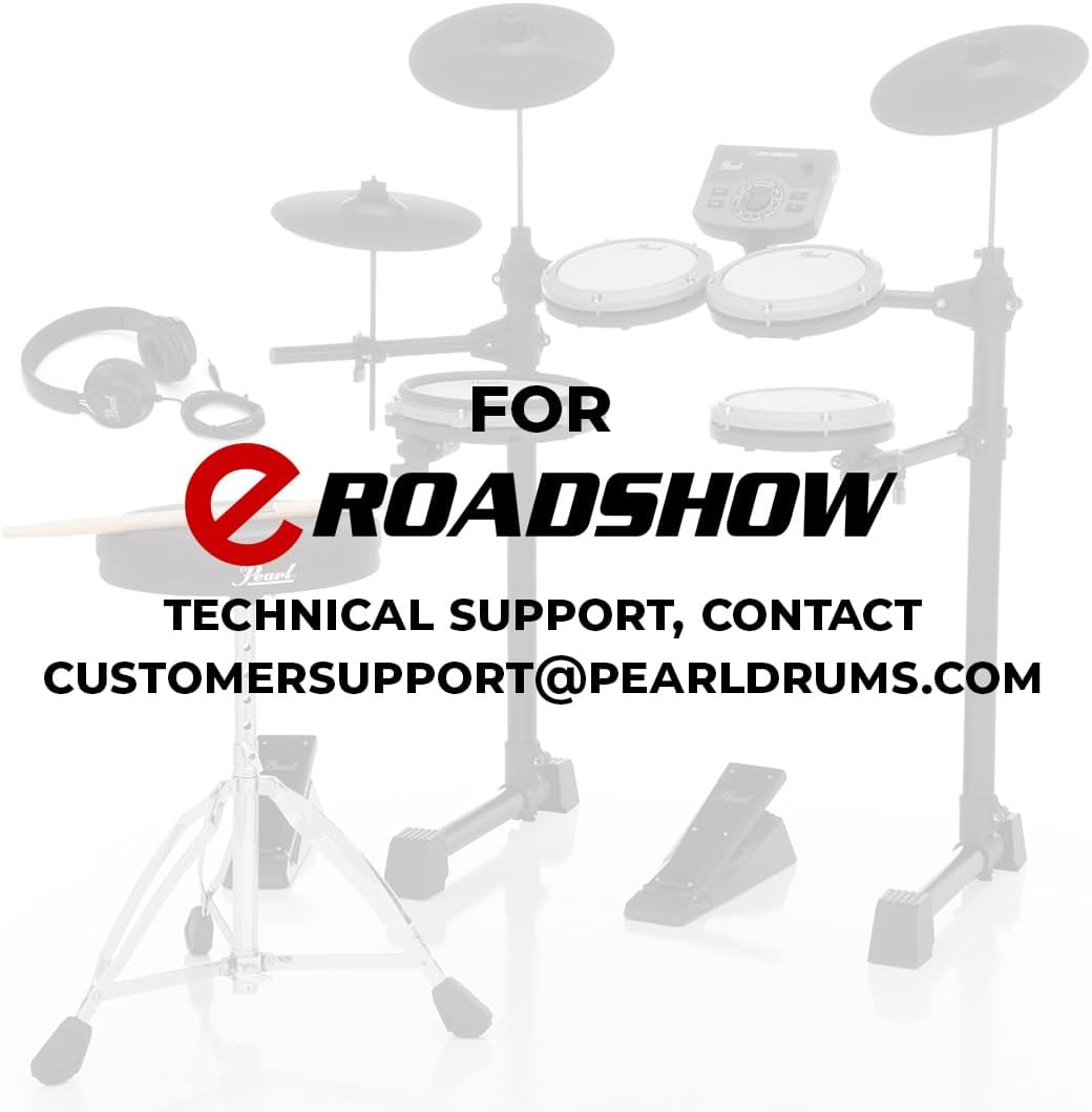 Pearl ERS1000 eRoadshow Electronic Drum Set, Complete Kit with Four Quiet Mesh Pads, Two Pedal Controllers, Cymbal Pads, Throne, Drum Rack, Headphones, and Sticks