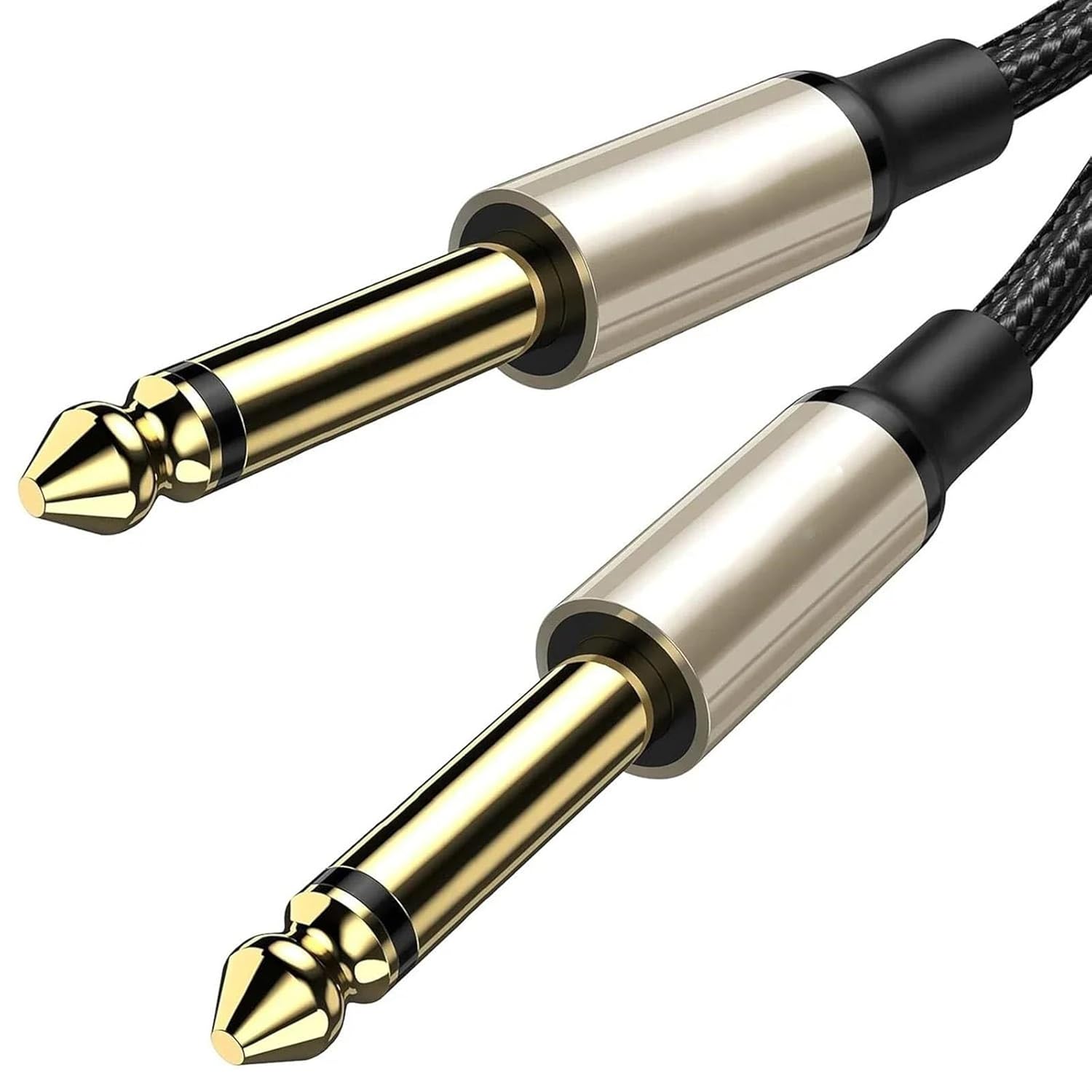 Pro Audio Cable 1/4 Inch Guitar Instrument Cable 6.35mm Male to Male Mono Cord for Guitar Piano Bass Keyboard Speaker Amplifier(Pack of 3,300Cm)