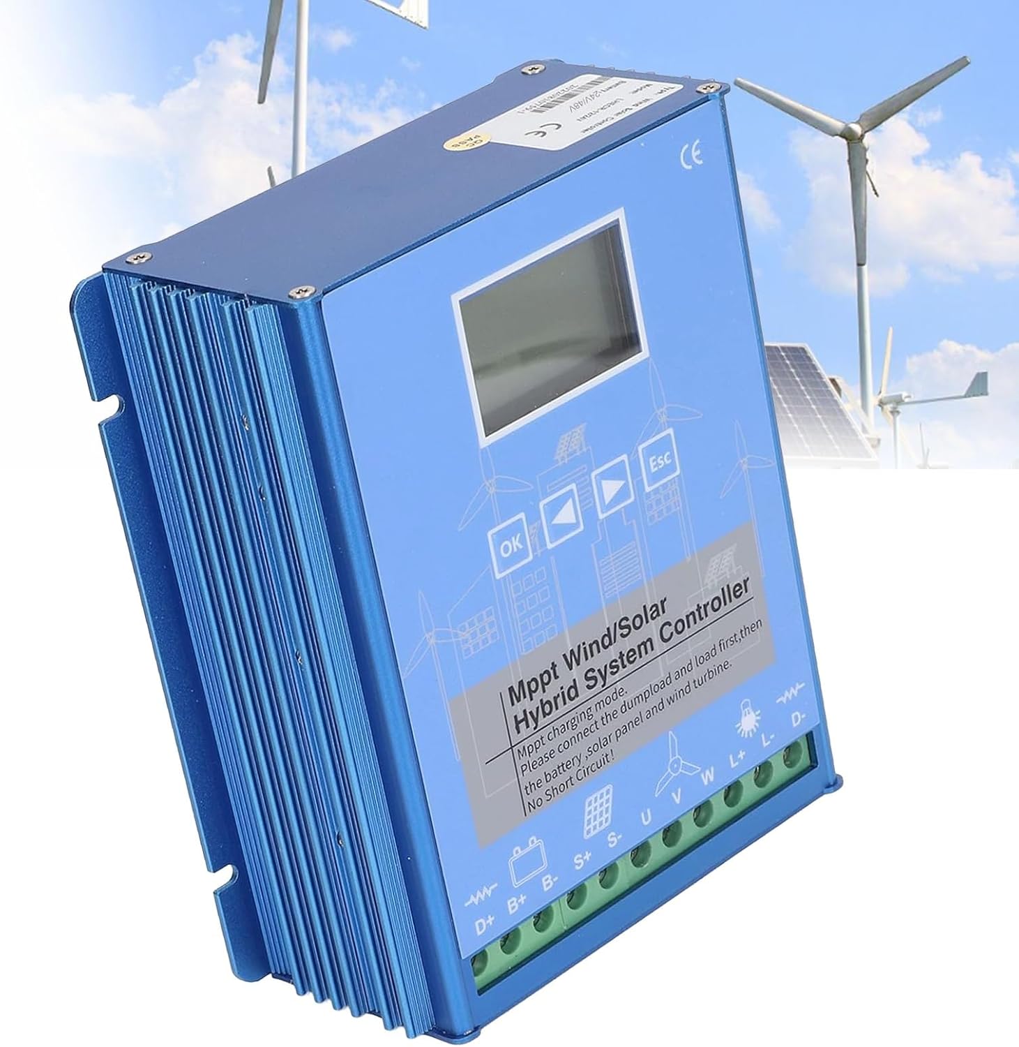 10000W Wind Solar Hybrid System with MPPT Charge Controller, 12V/24V/48V Auto Regulator for Wind Turbine & Solar Panel, Efficient Dump Load Management, Ideal for Off-Grid Power Solutions