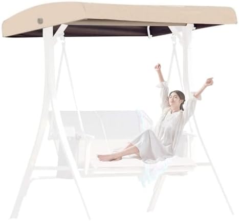2-3 Seater Outdoor Swing Canopy Replacement, Waterproof UV-Resistant Shade Cover for Garden, Patio, Porch, Yard - Fits 62.2